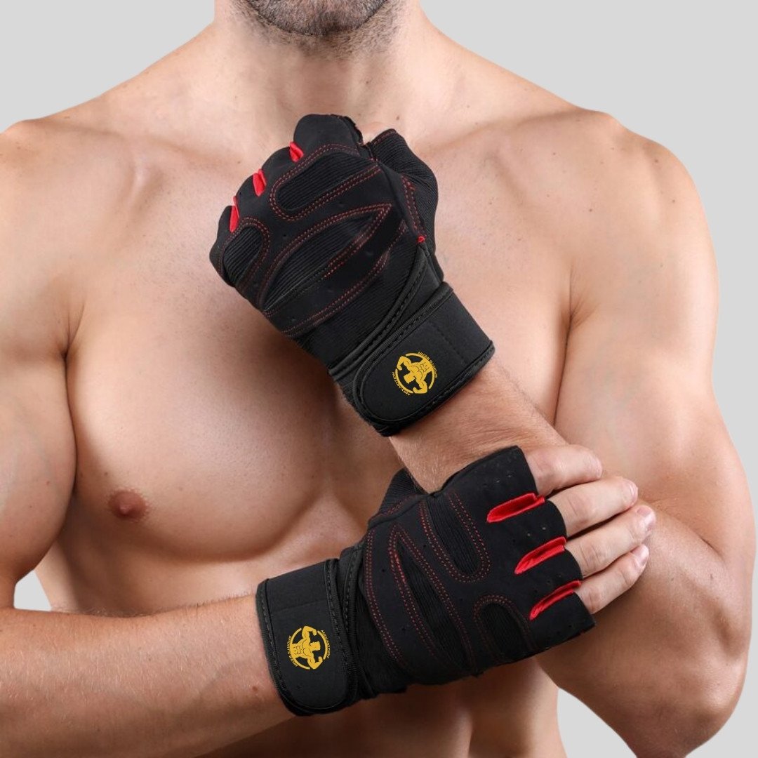 Padded Weightlifting Training Gym Gloves with Wrist Wraps | MAX MOTION SPORTSWEAR