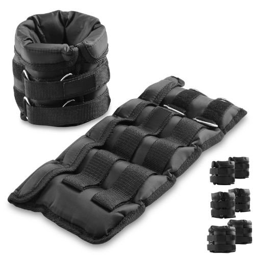 Max Motion Sportswear Adjustable Ankle & Wrist Weights – Arm & Leg Straps Set with Removable Weights
