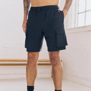 MaxMotion Black Active Cargo Gym Training Shorts