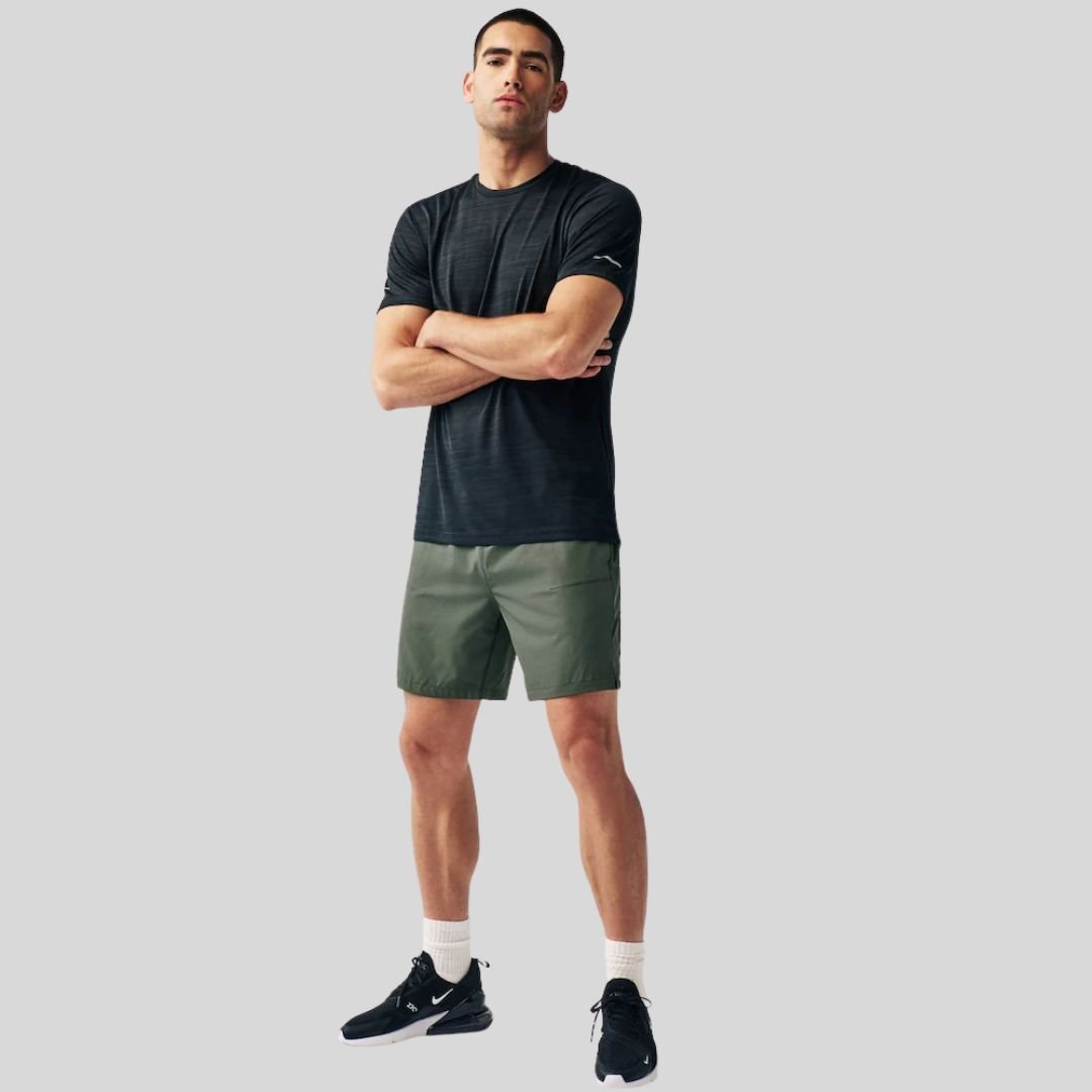 MaxMotion Khaki Green 7-Inch Active Gym Sports Shorts – Wholesale & OEM - Image 3