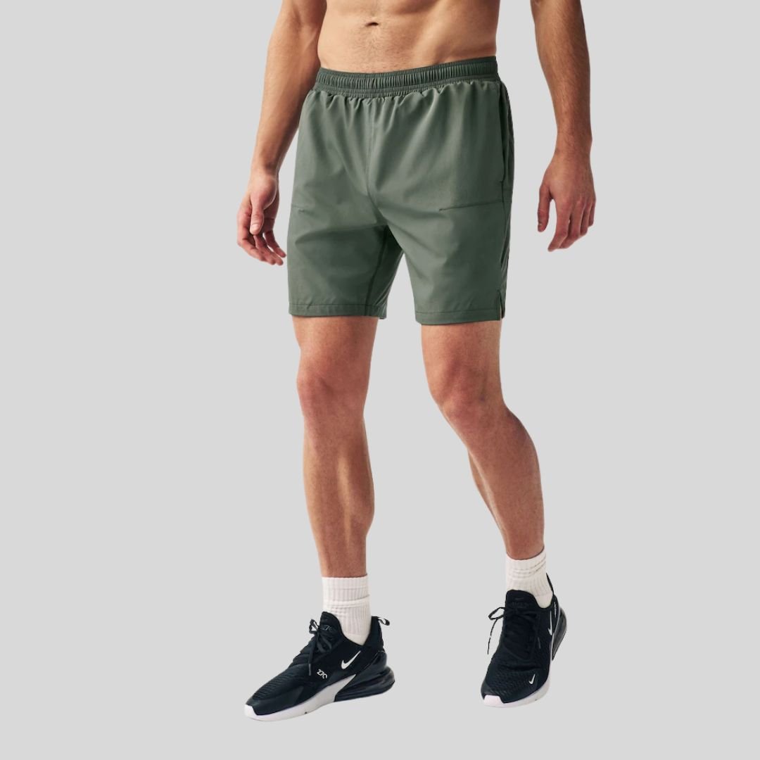 MaxMotion Khaki Green 7-Inch Active Gym Sports Shorts – Wholesale & OEM
